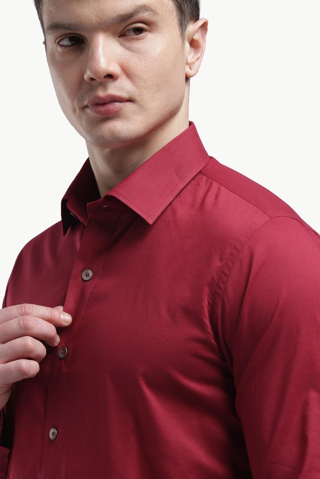 Dark Red Relax Fit Shirt