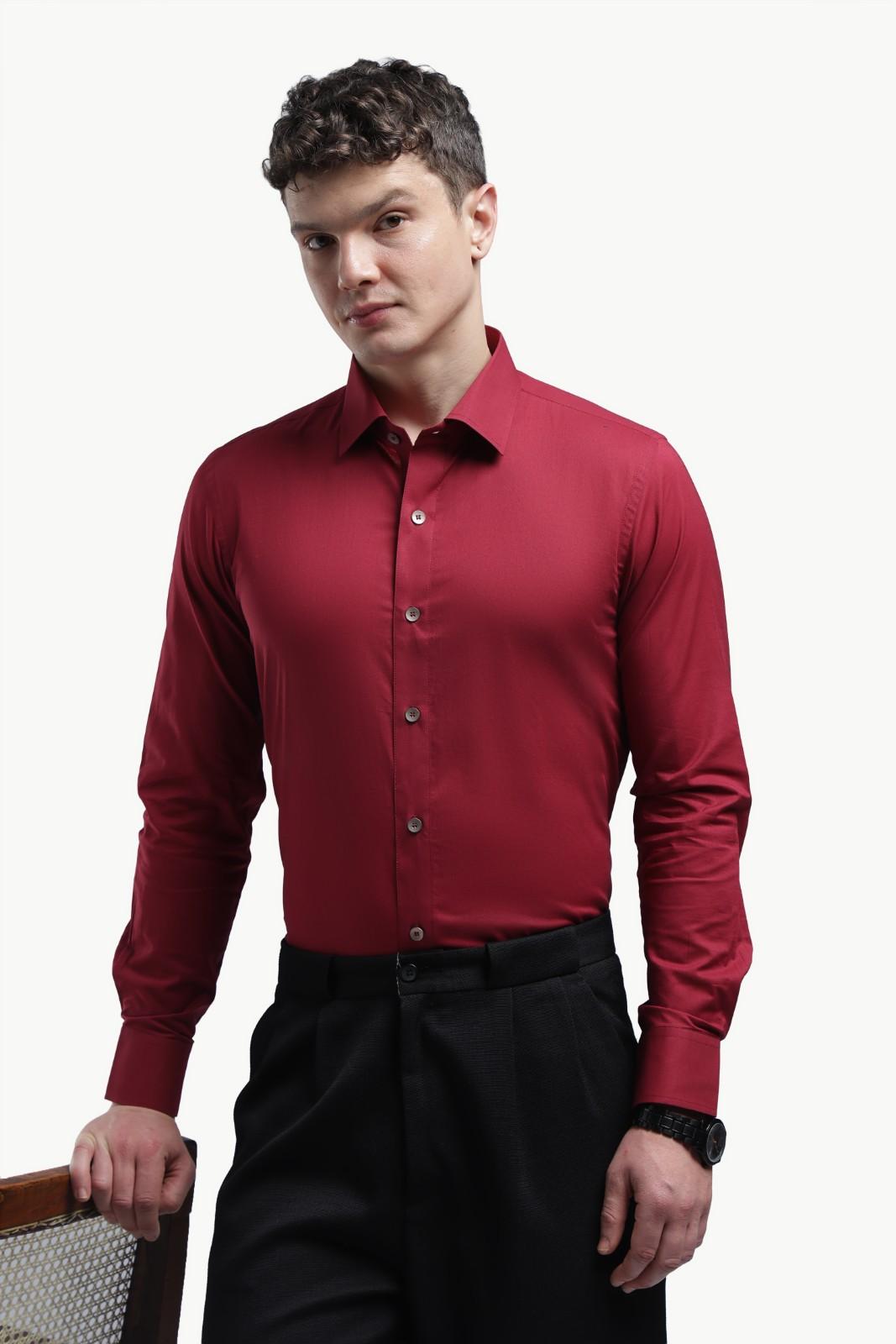 Dark Red Relax Fit Shirt