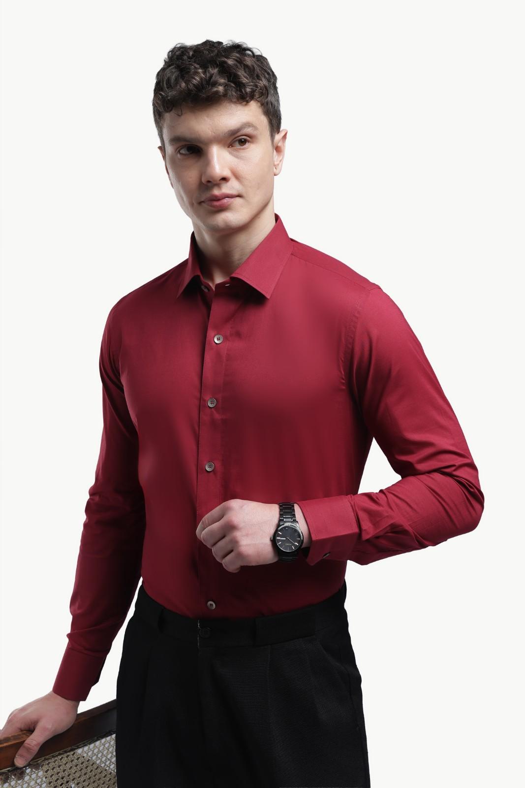 Dark Red Relax Fit Shirt