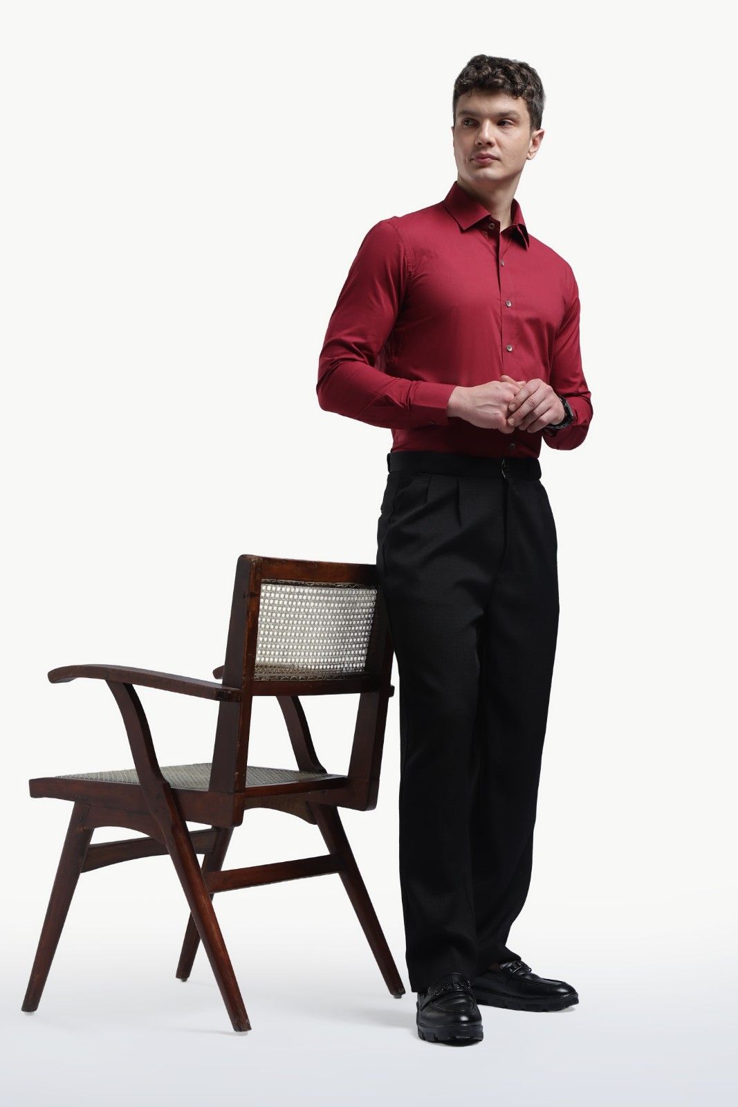 Dark Red Relax Fit Shirt