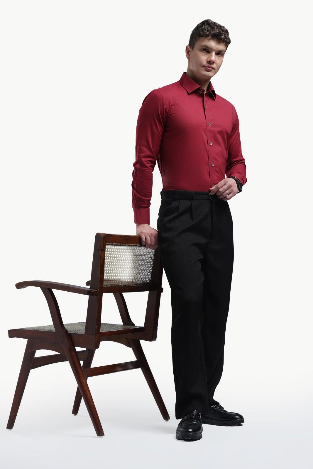Dark Red Relax Fit Shirt