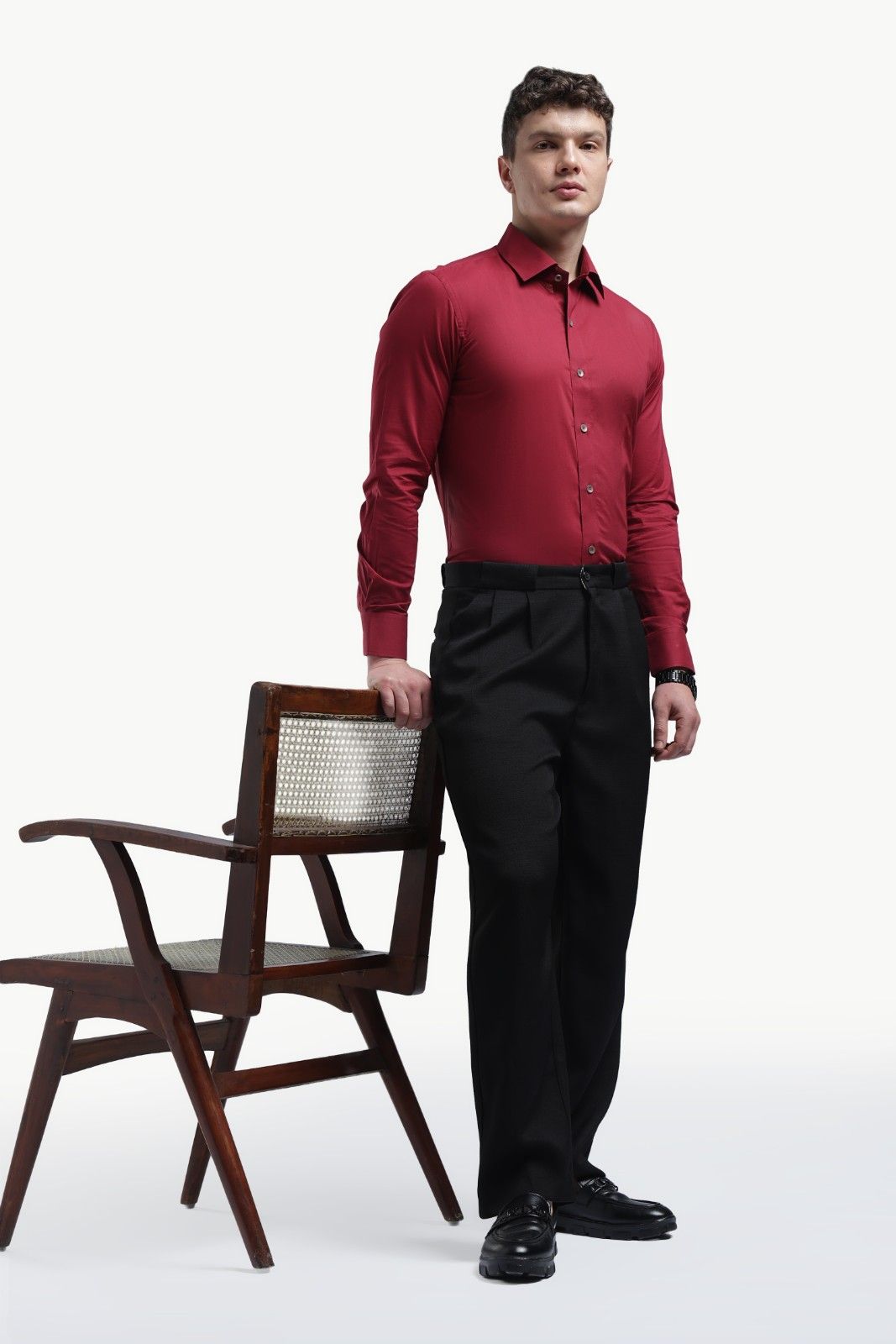 Dark Red Relax Fit Shirt