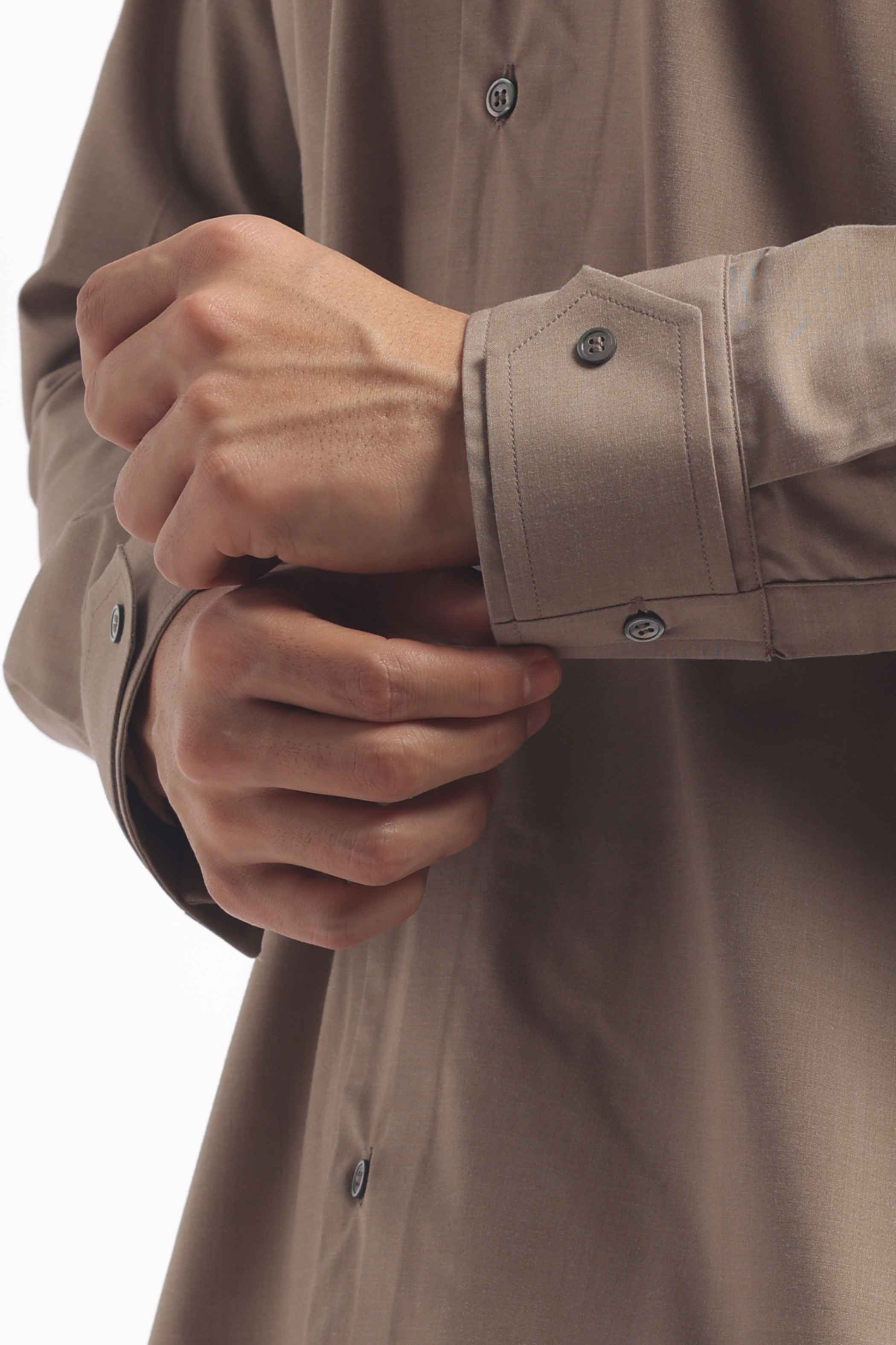 Soft Beige Sailor Collar Shirt