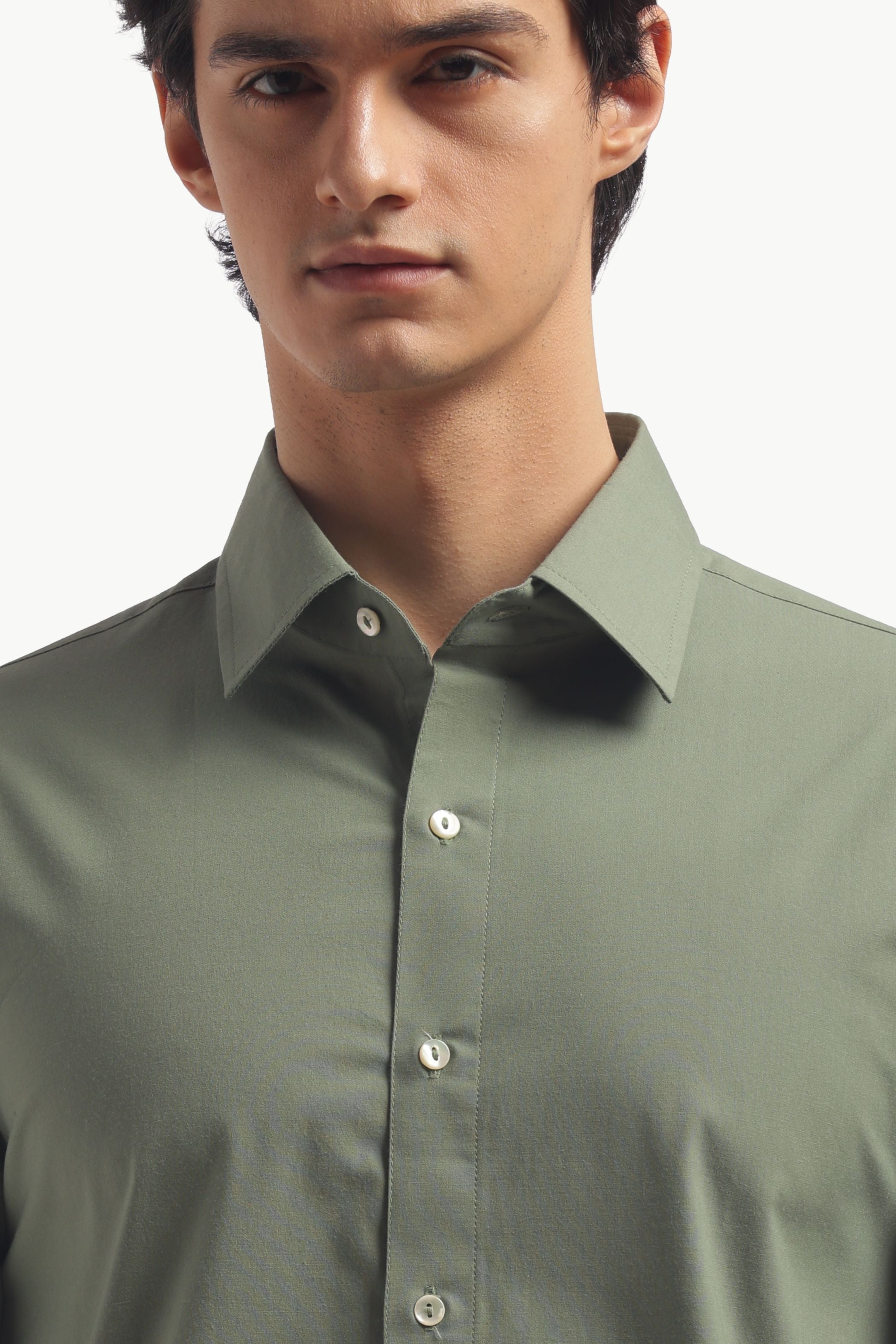 Muted Green Muscle Fit Classic Shirt