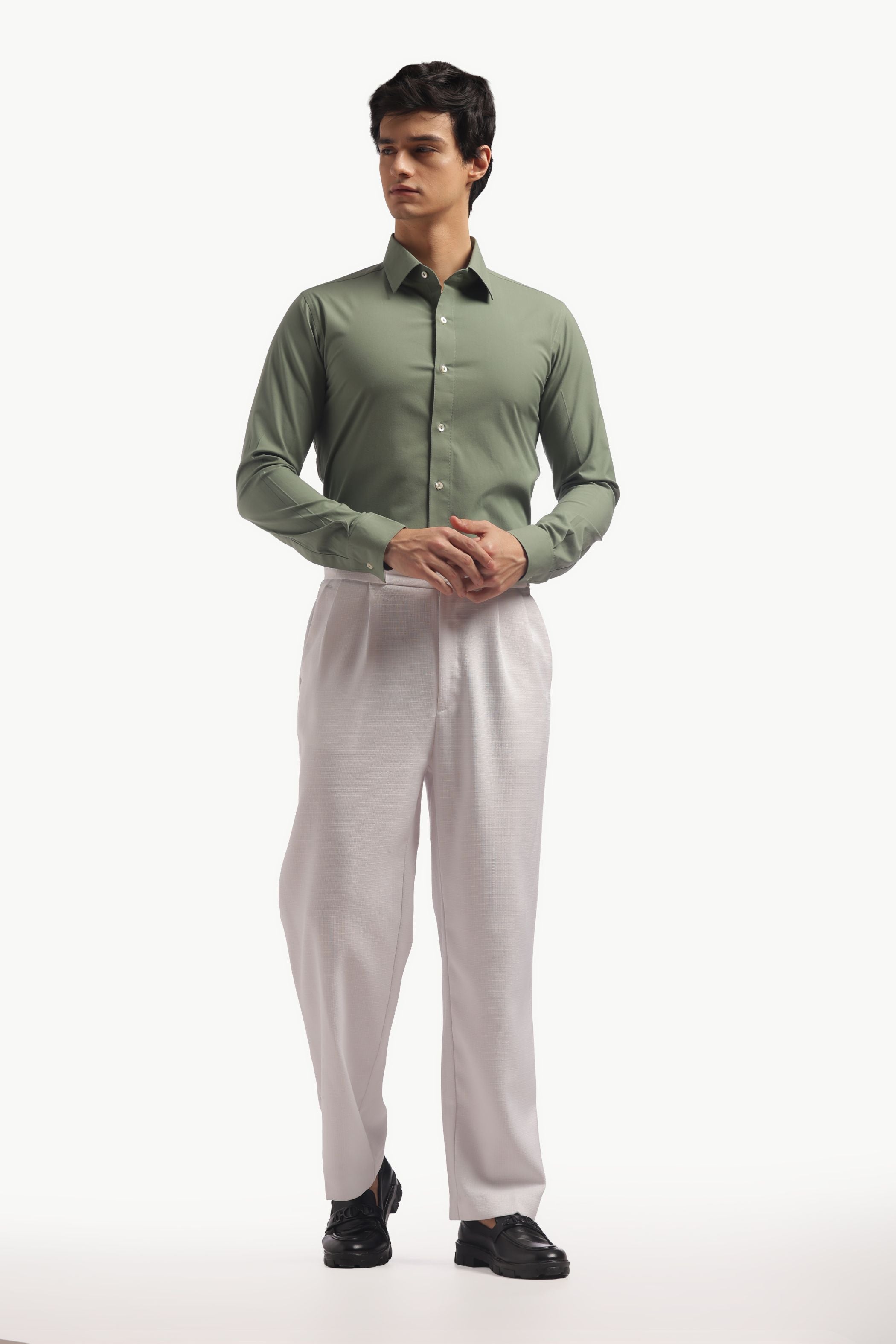 Muted Green Muscle Fit Classic Shirt