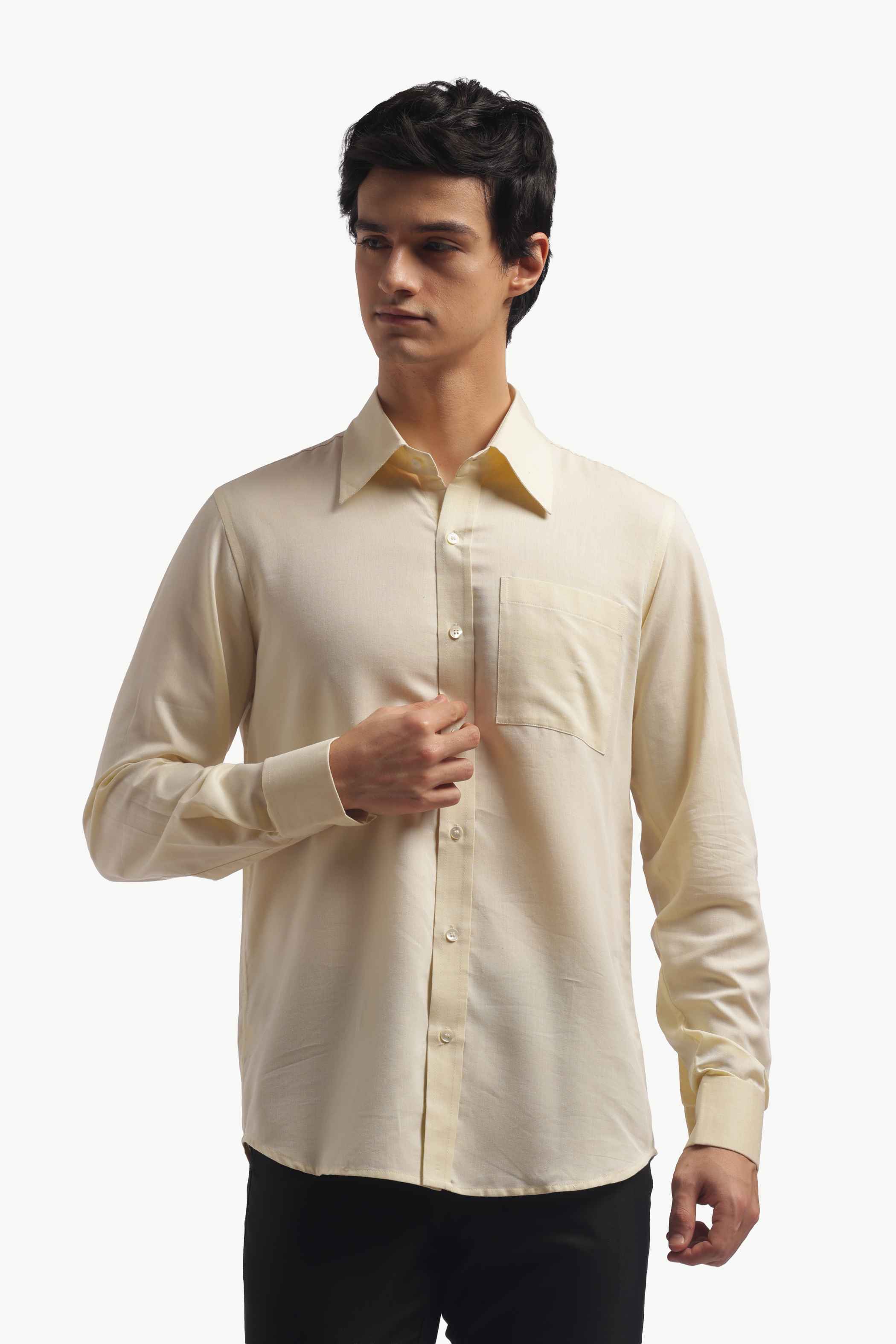 Pastel Yellow Relax Fit Shirt