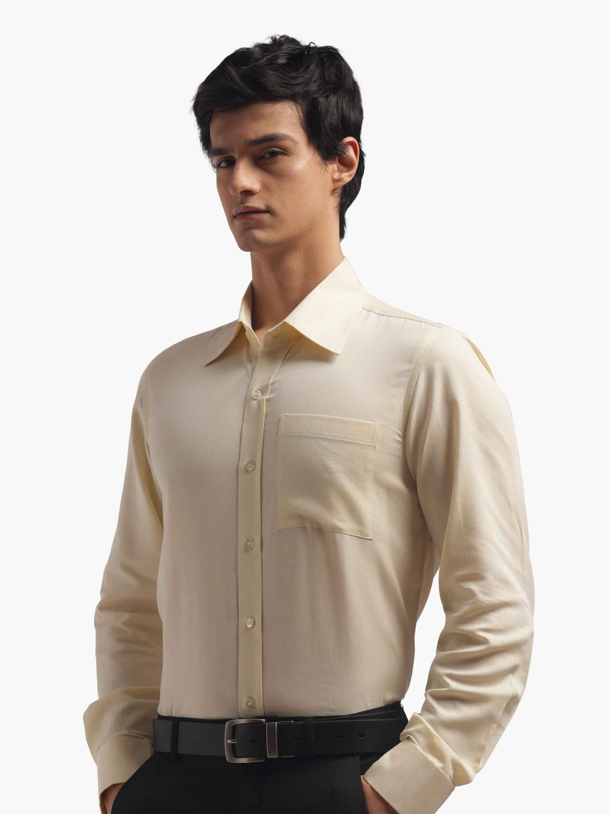 Pastel Yellow Relax Fit Shirt