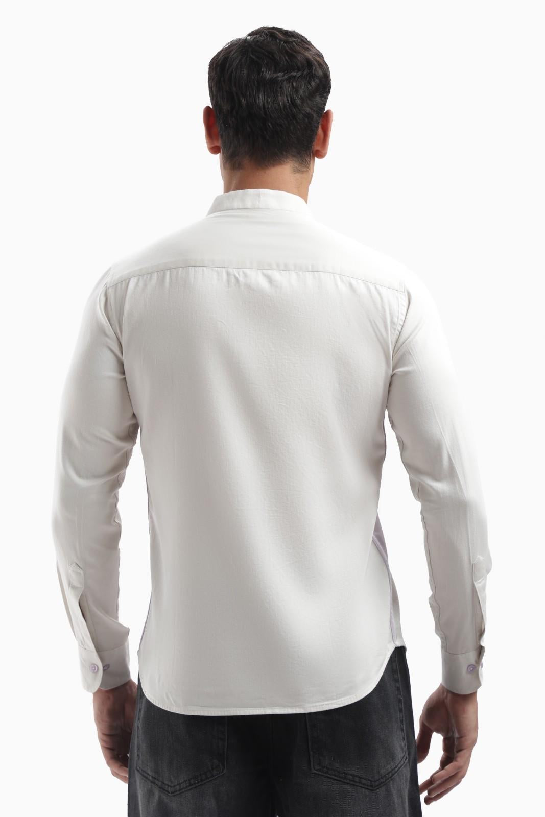 Light Grey Color Block Shirt