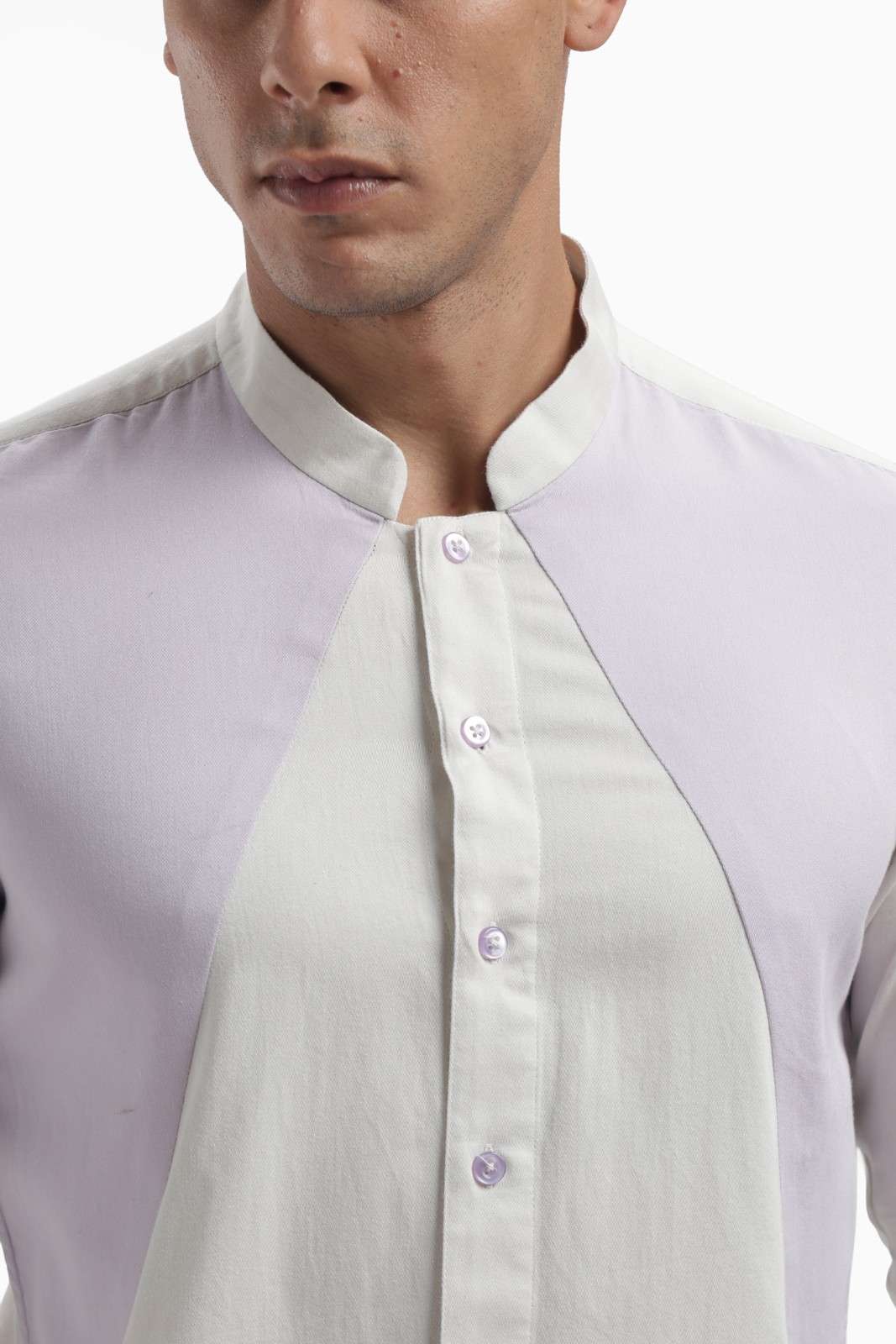 Light Grey Color Block Shirt