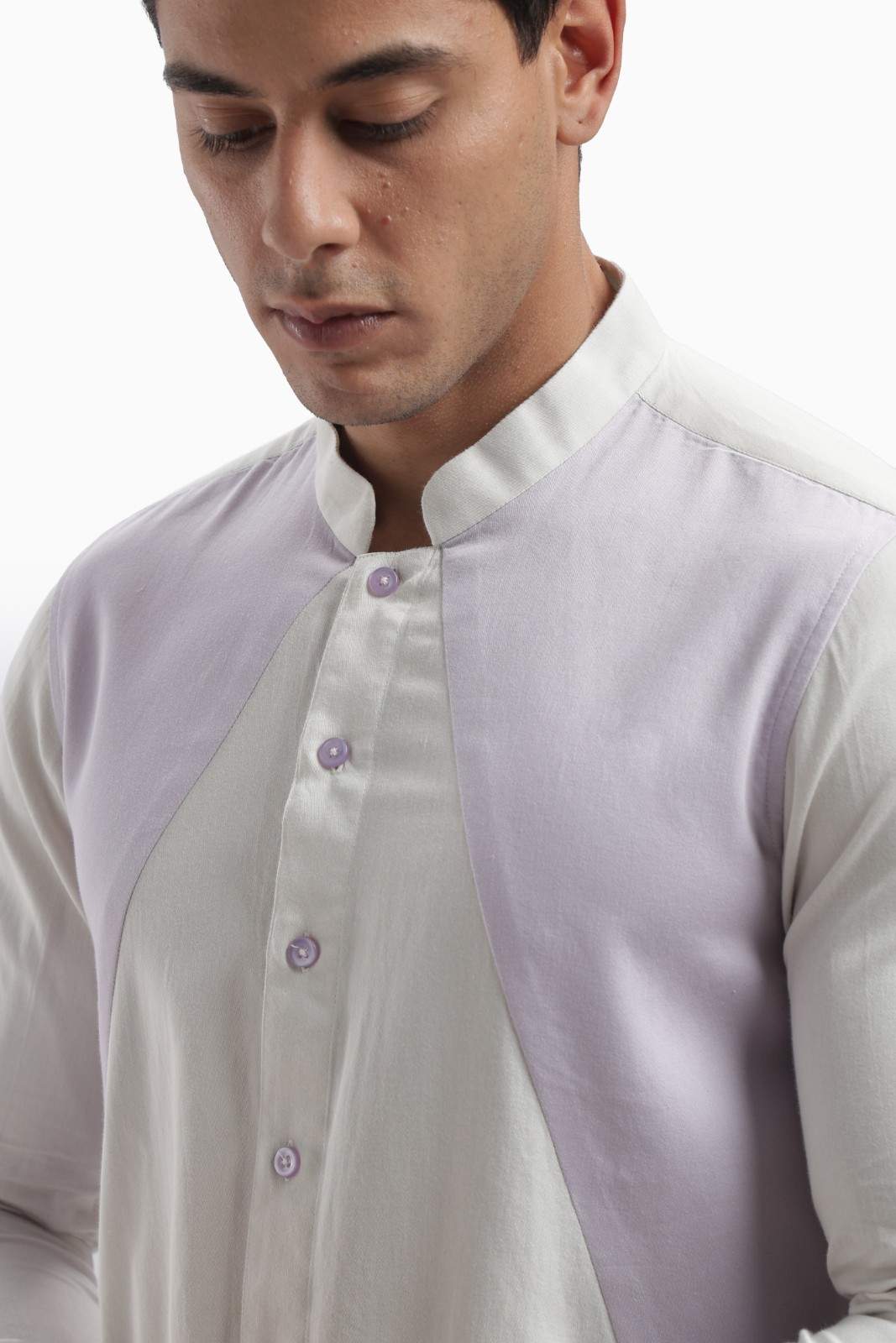 Light Grey Color Block Shirt