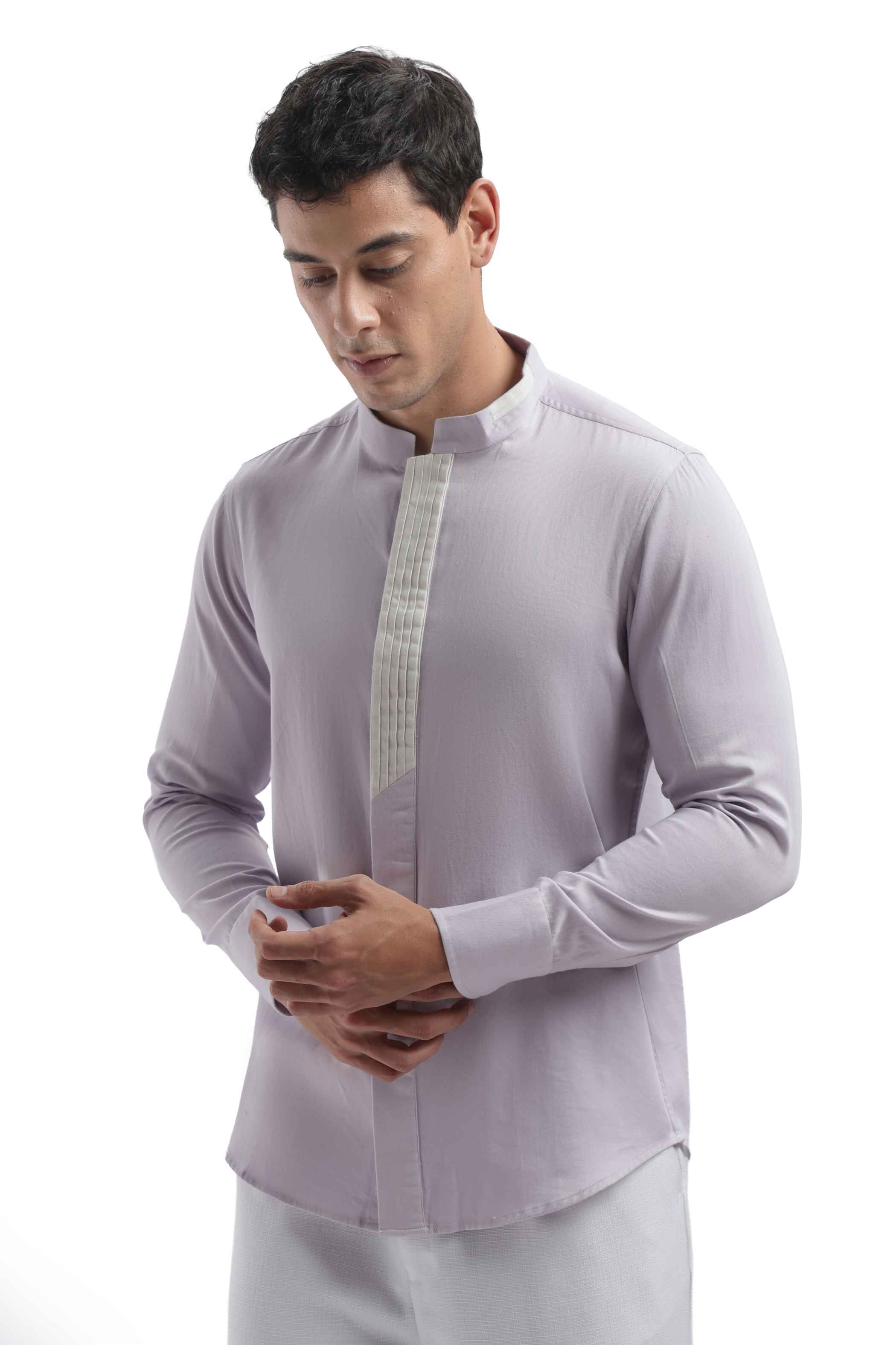 Purple Chinese Collar Shirt