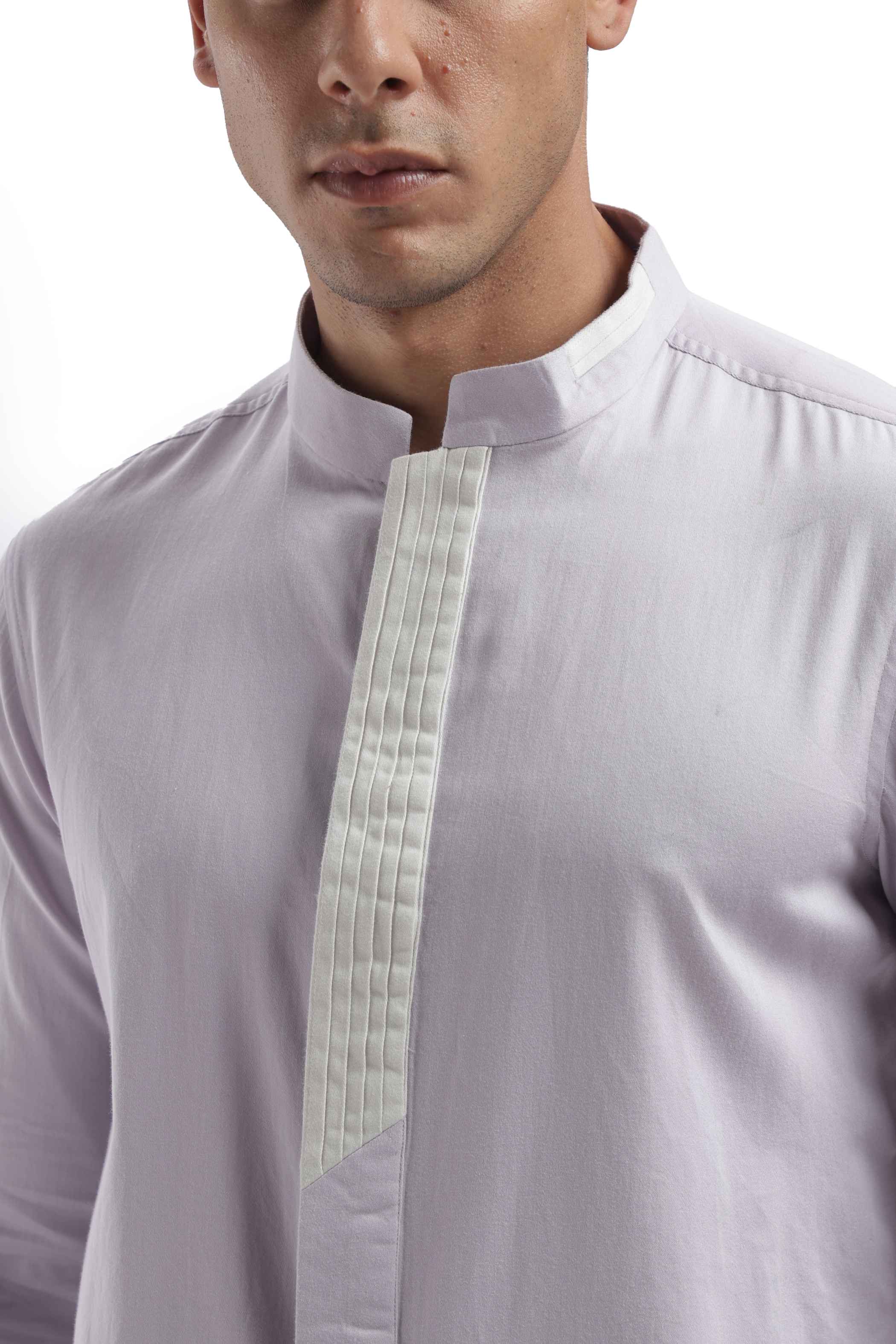 Purple Chinese Collar Shirt
