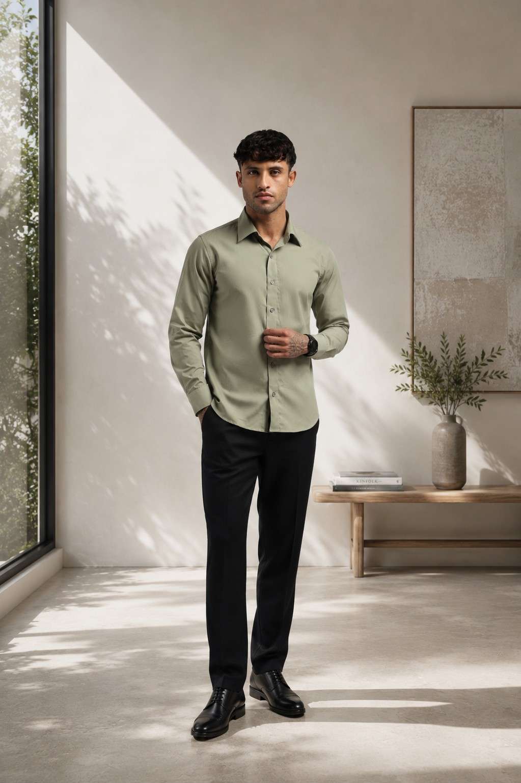 Olive Green Relax Fit Shirt