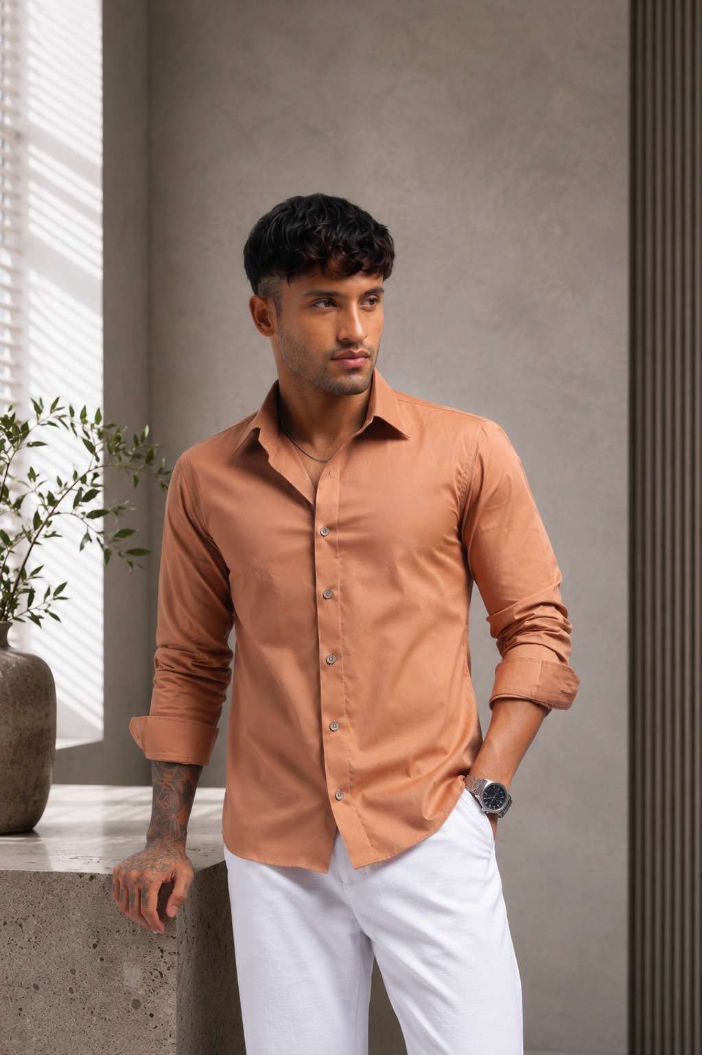 Light Brown Relax Fit Shirt