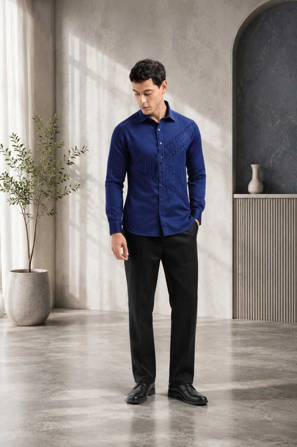 Royal Blue Designer Shirt
