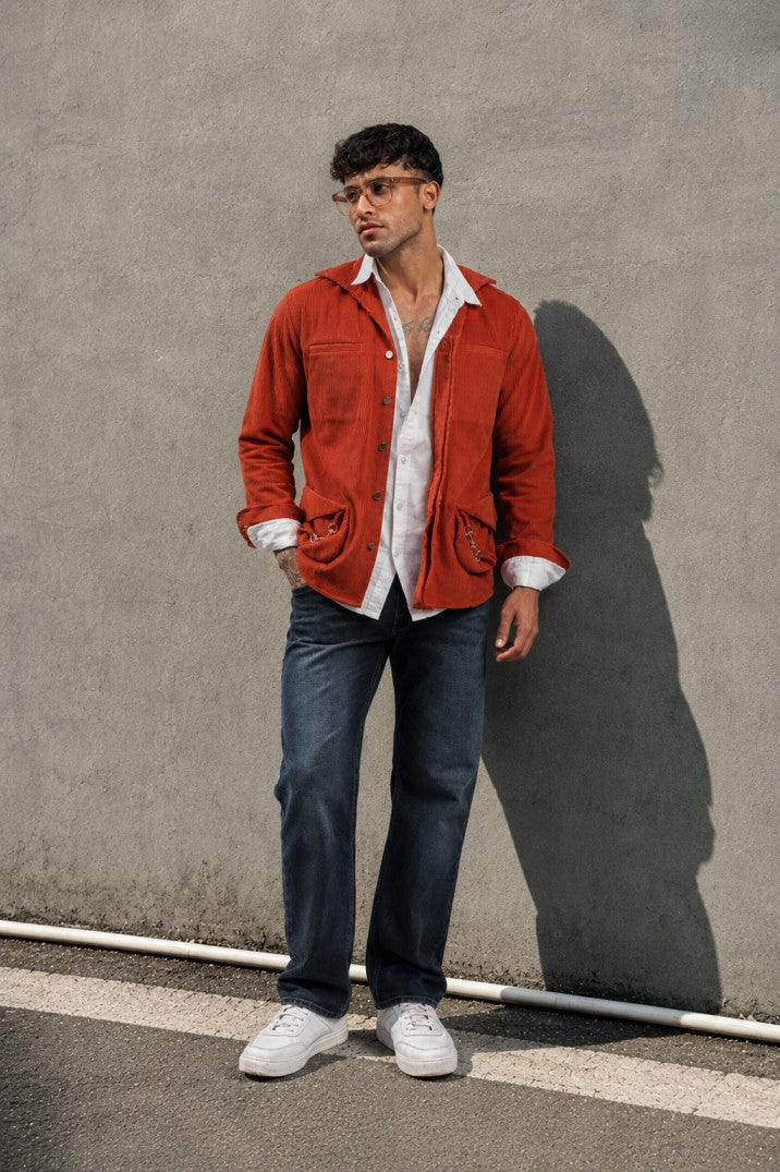 Caramel Corduroy Patch Pocket Jacket