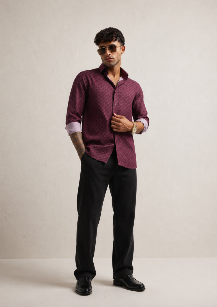 Violet Horse Shoe Print Shirt