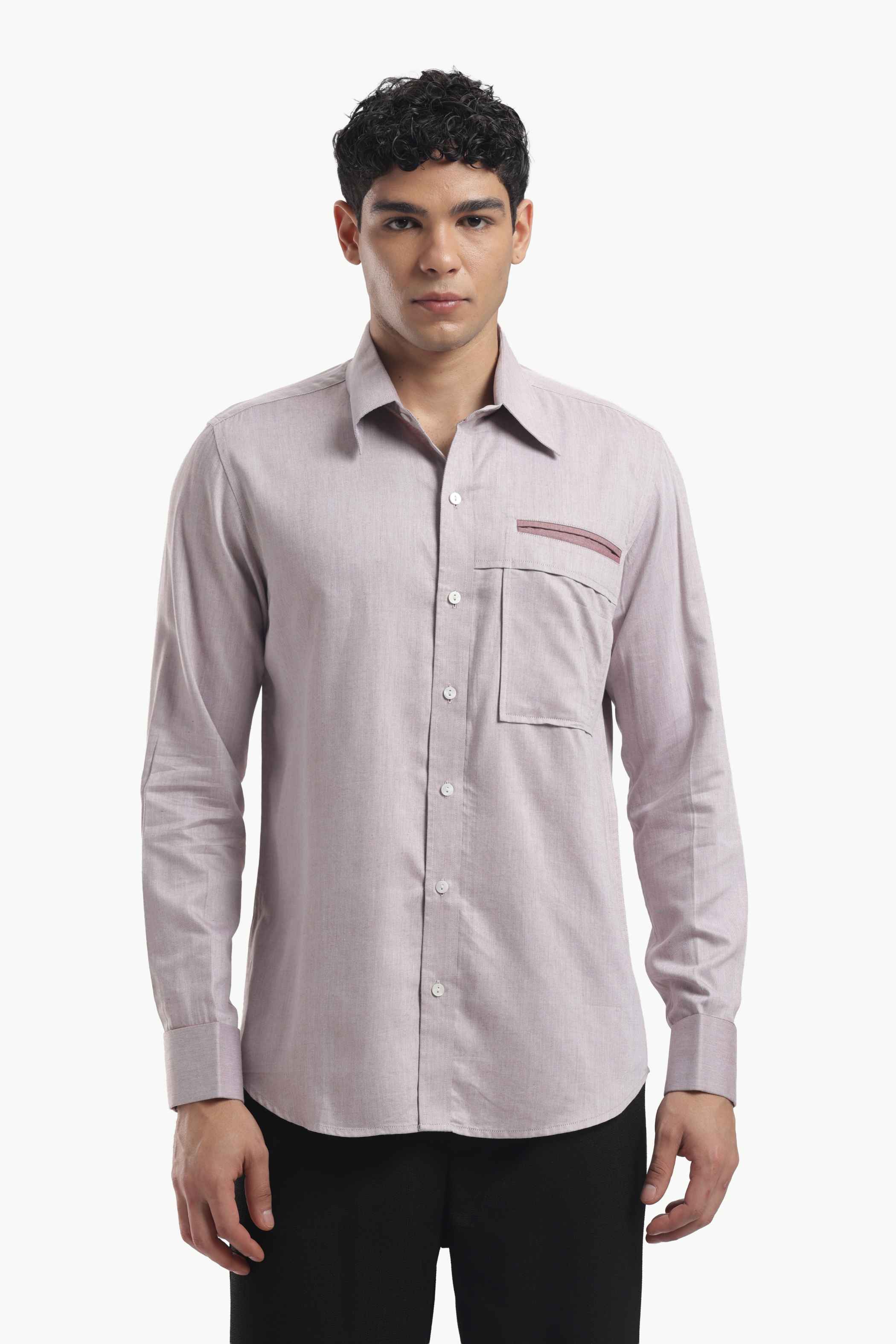 Dusty Rose Gold Cut Pocket Shirt