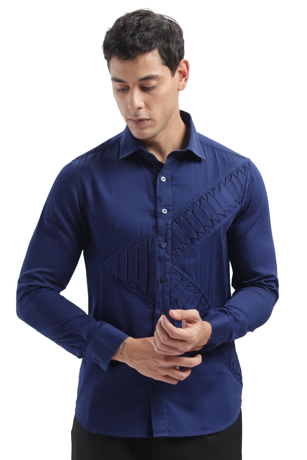 Premium Royal Blue Designer Shirt Casual Fashion 