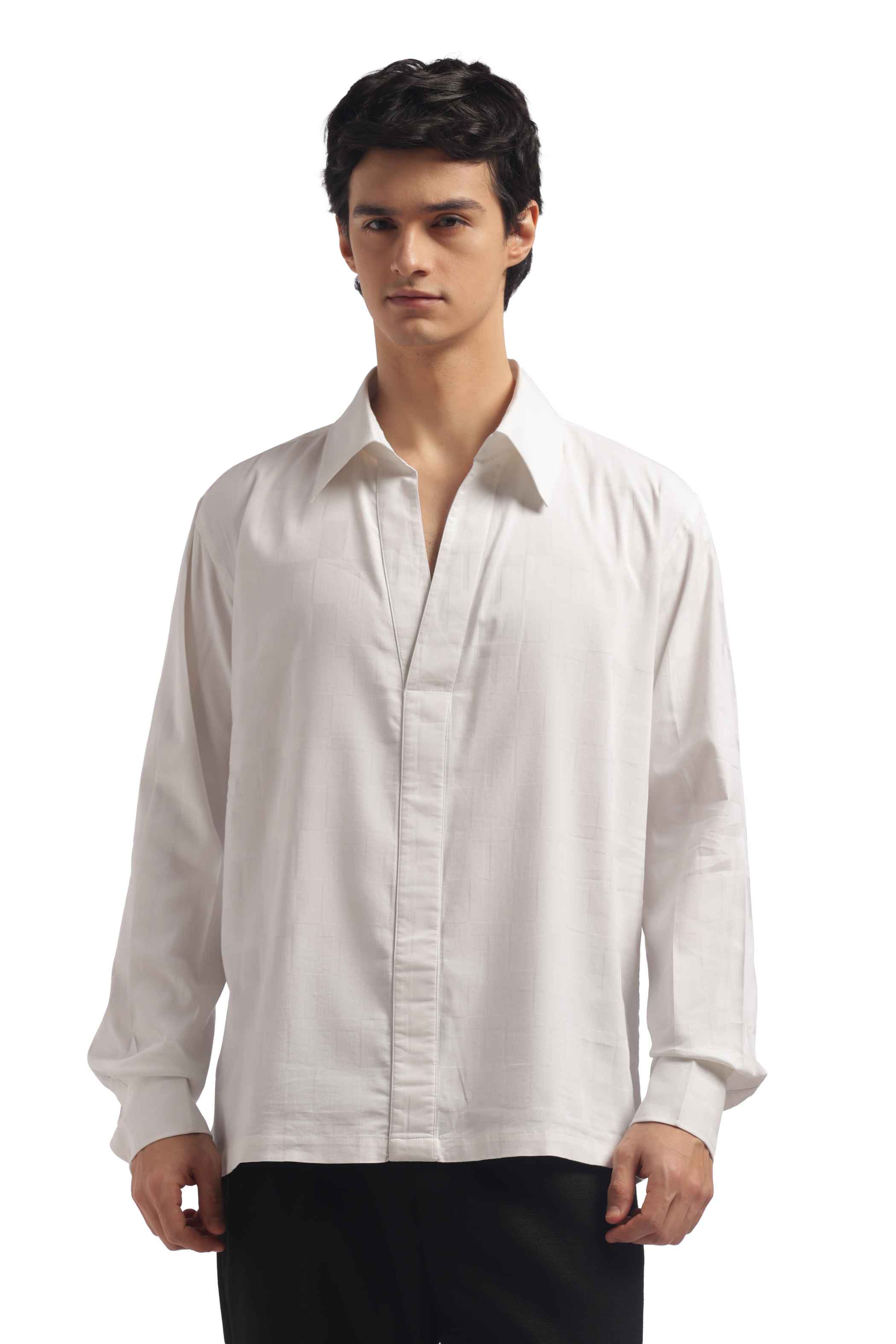White oversized casual shirt