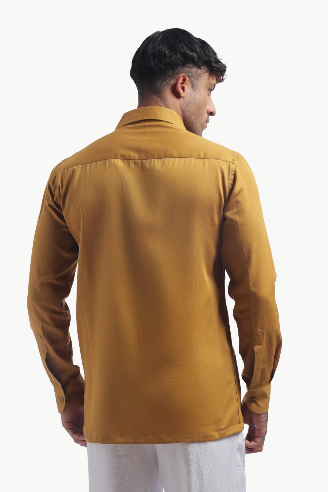Men's Yellow Solid Shirts
