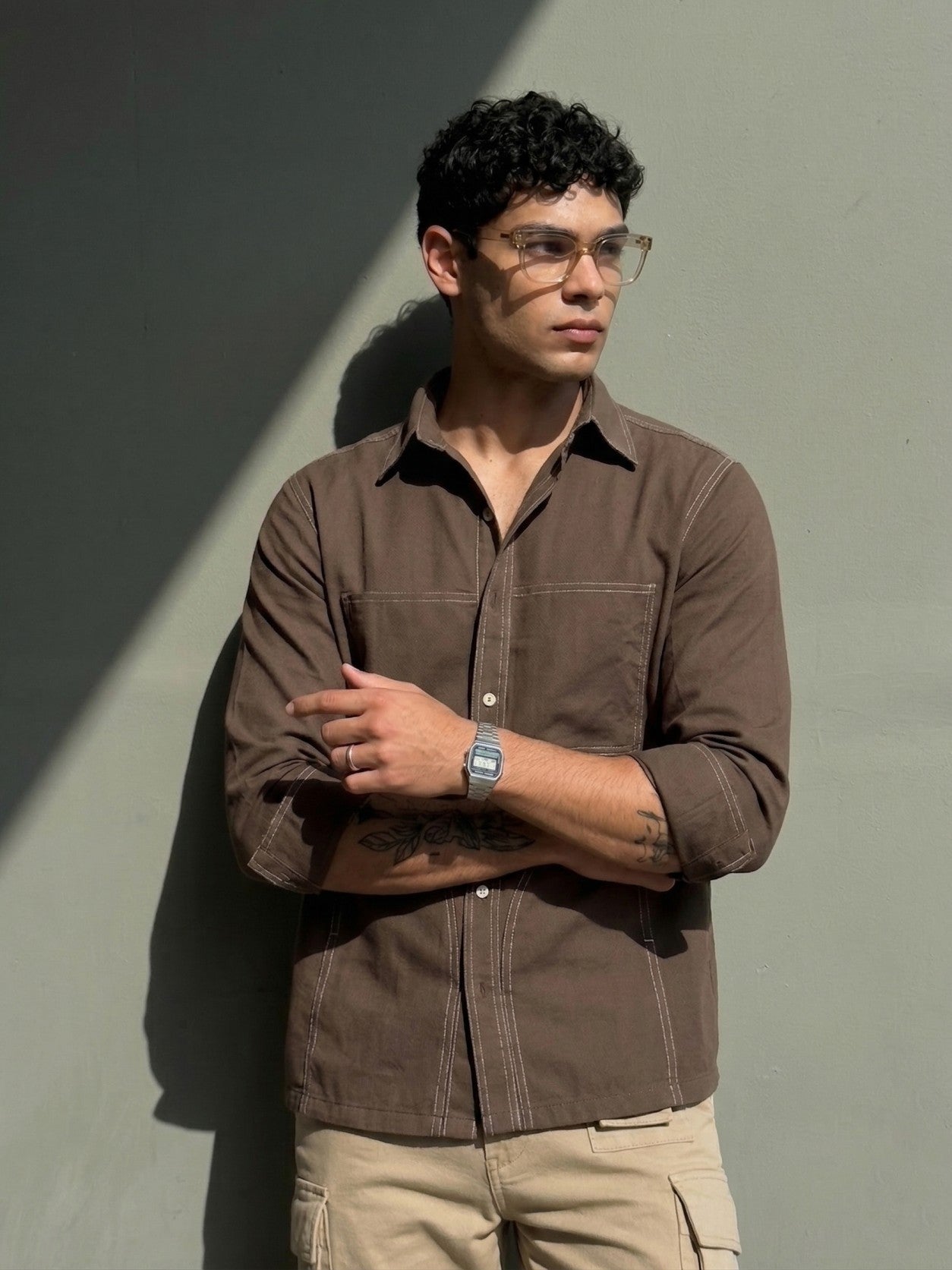 Brown Loose Fit Shirt