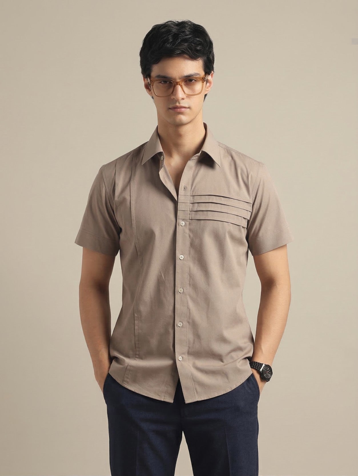Muted Taupe Short Sleeve Shirt