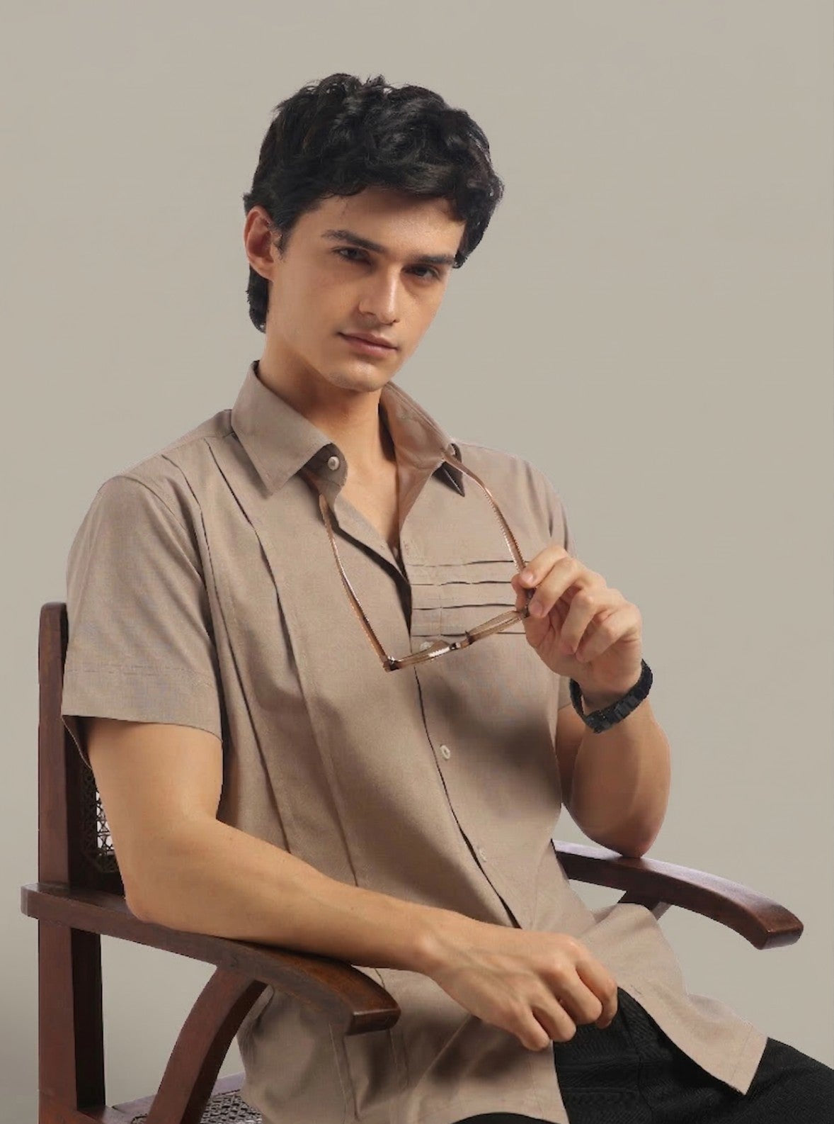 Muted Taupe Short Sleeve Shirt