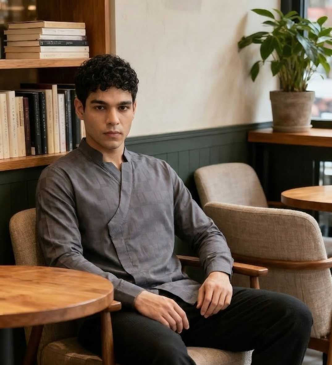 Dark Grey Overlap Shirt