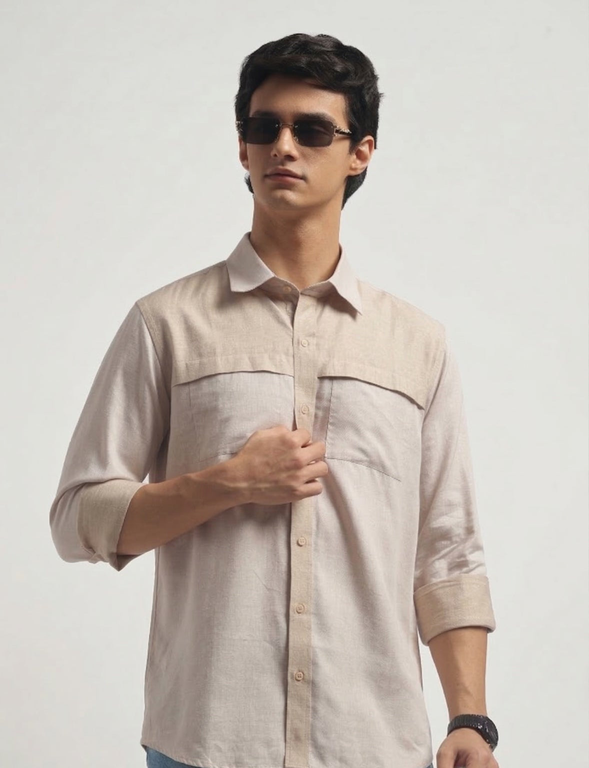 Light Beige Relax Fit Shirt