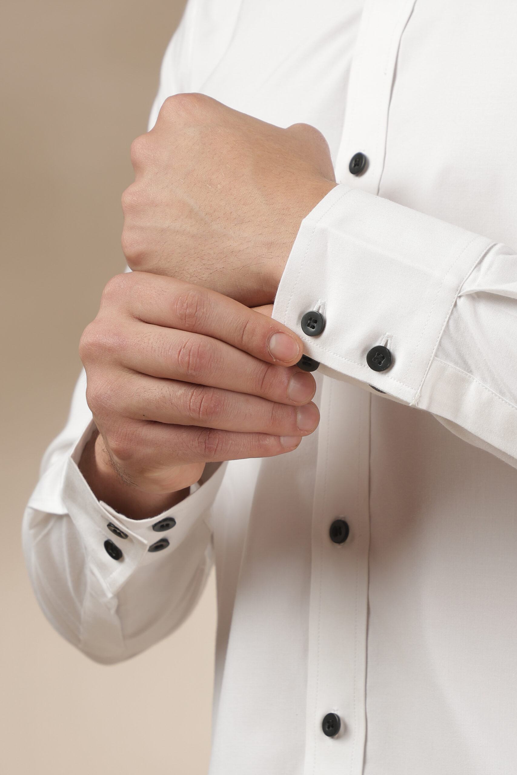 White Shirt with Black Button - Image 3