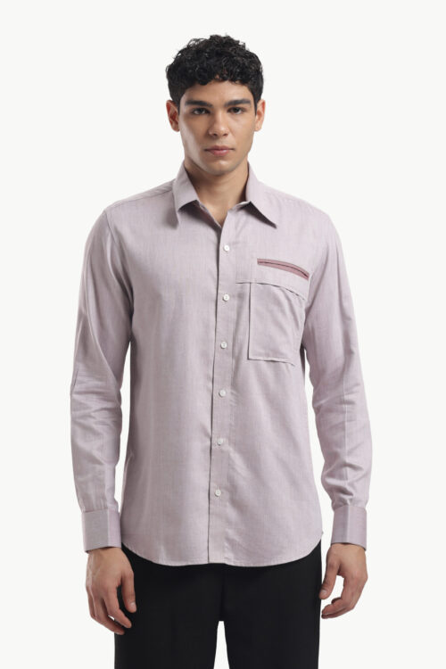 Dusty Rose Gold Cut Pocket Shirt