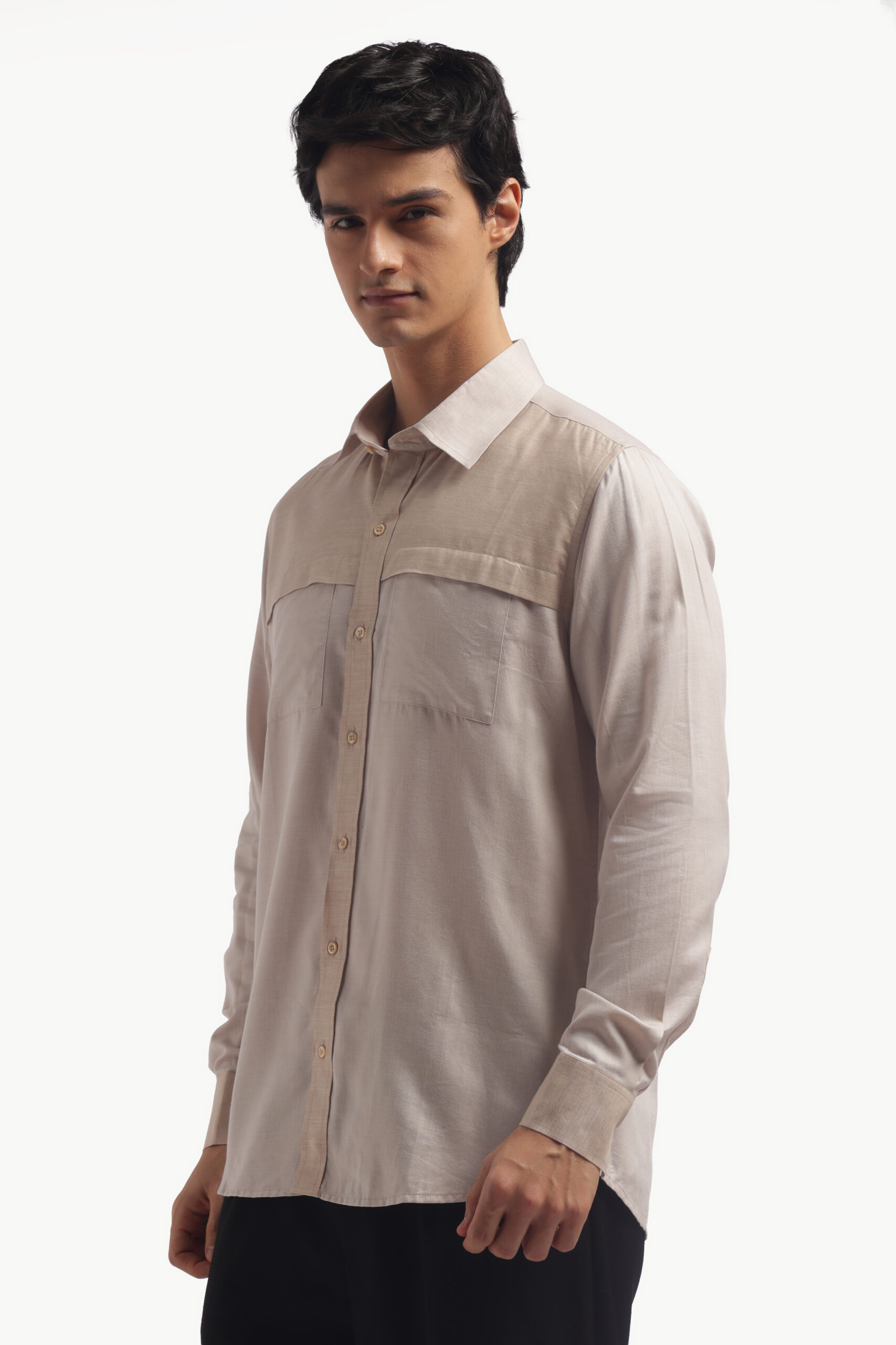 Light Beige Relax Fit Shirt - Image 11