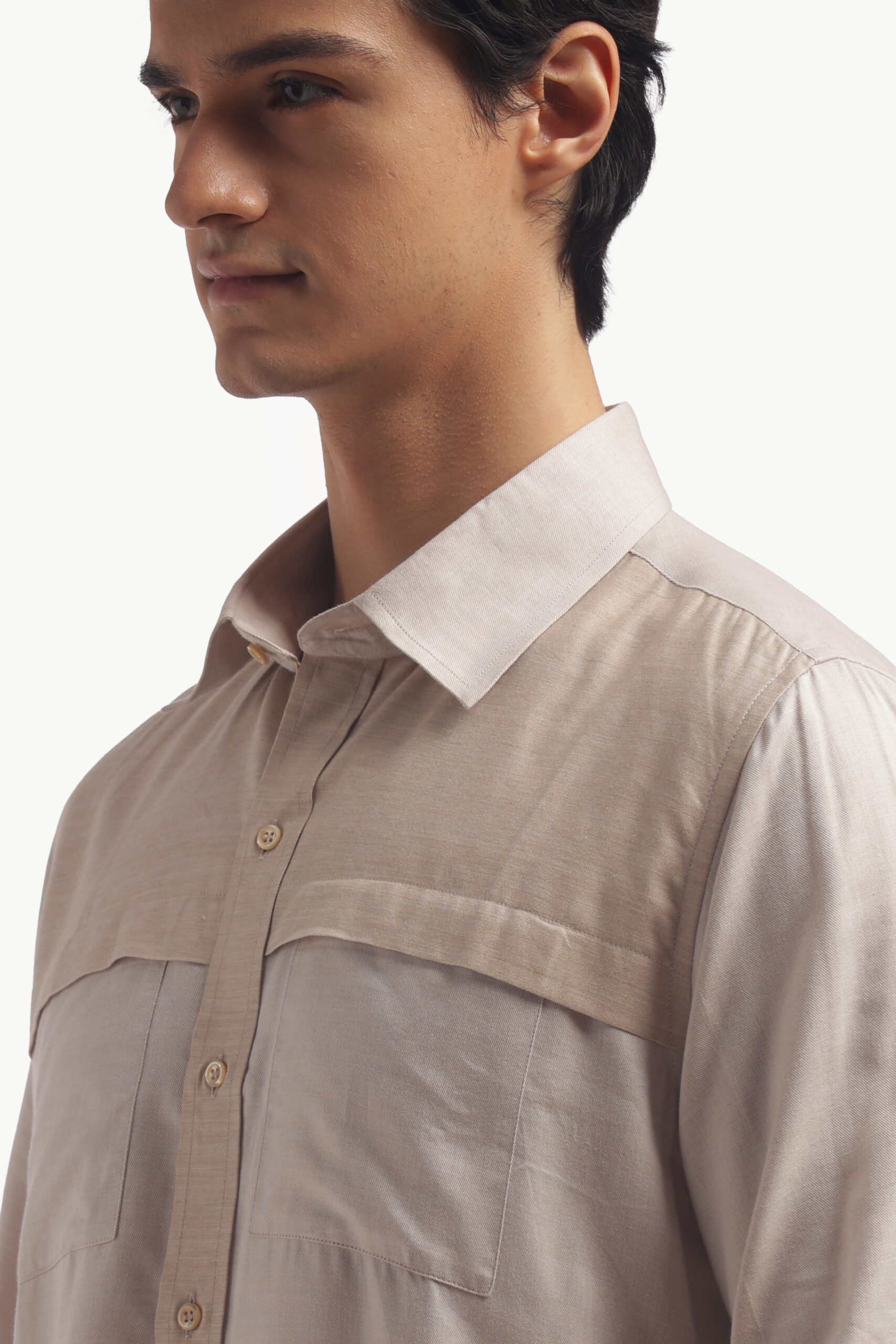 Light Beige Relax Fit Shirt - Image 8