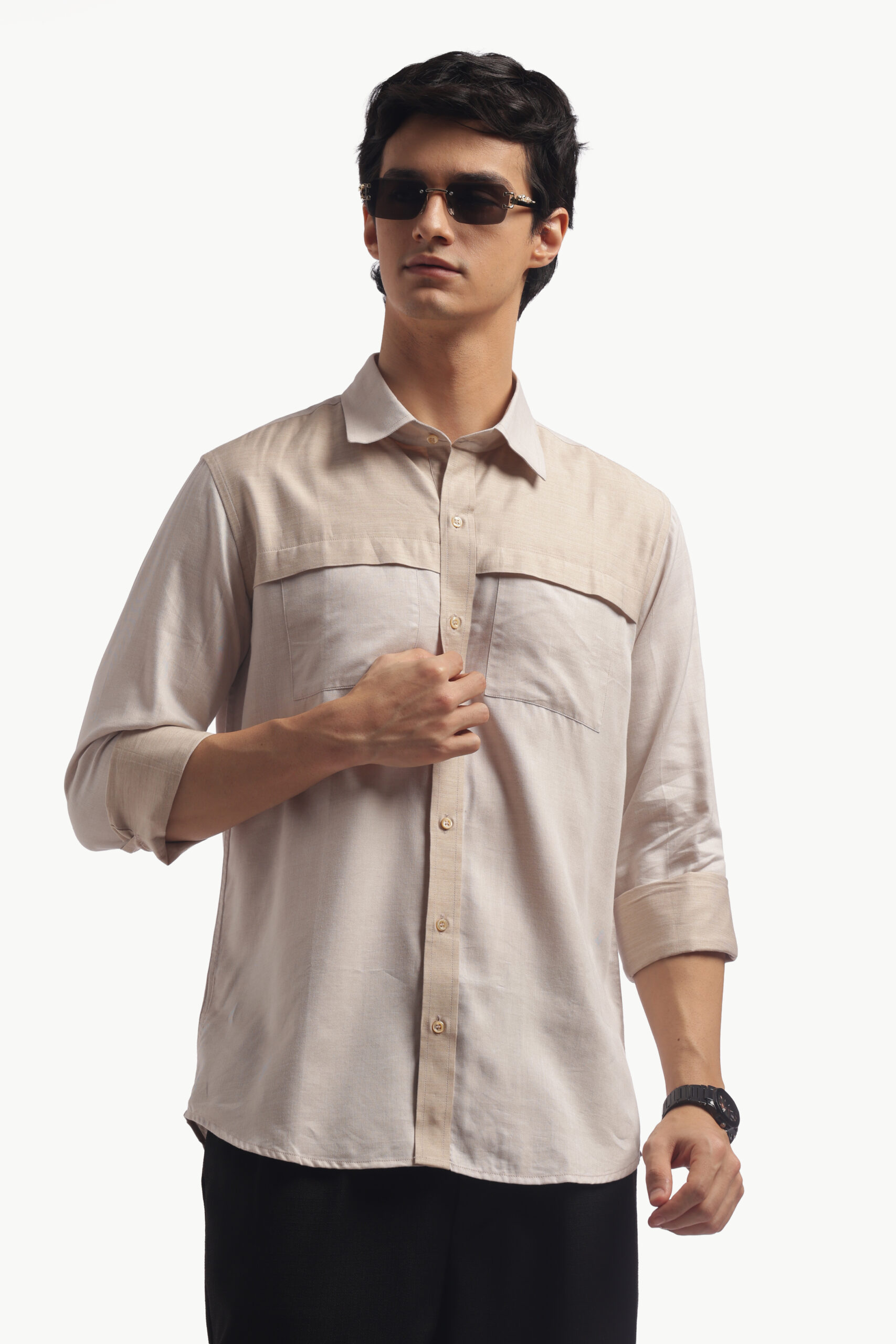 Light Beige Relax Fit Shirt - Image 6