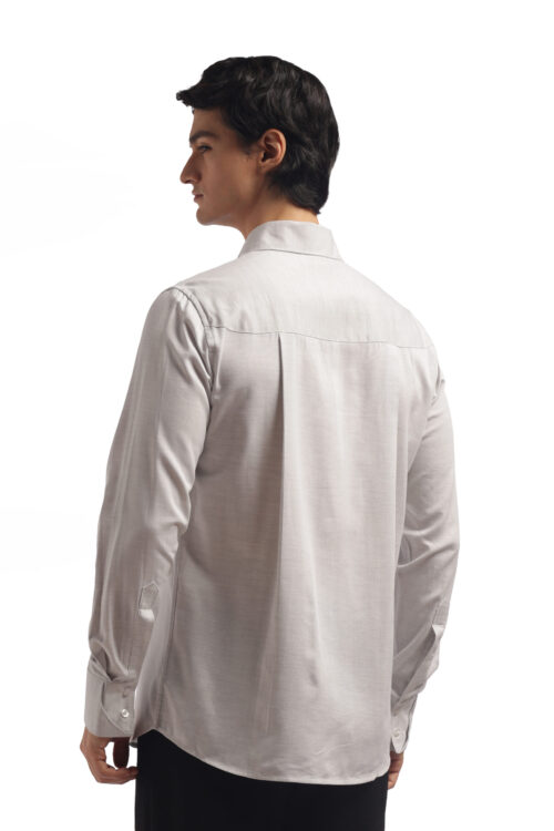 Light Grey Club Collar Relax Fit Shirt