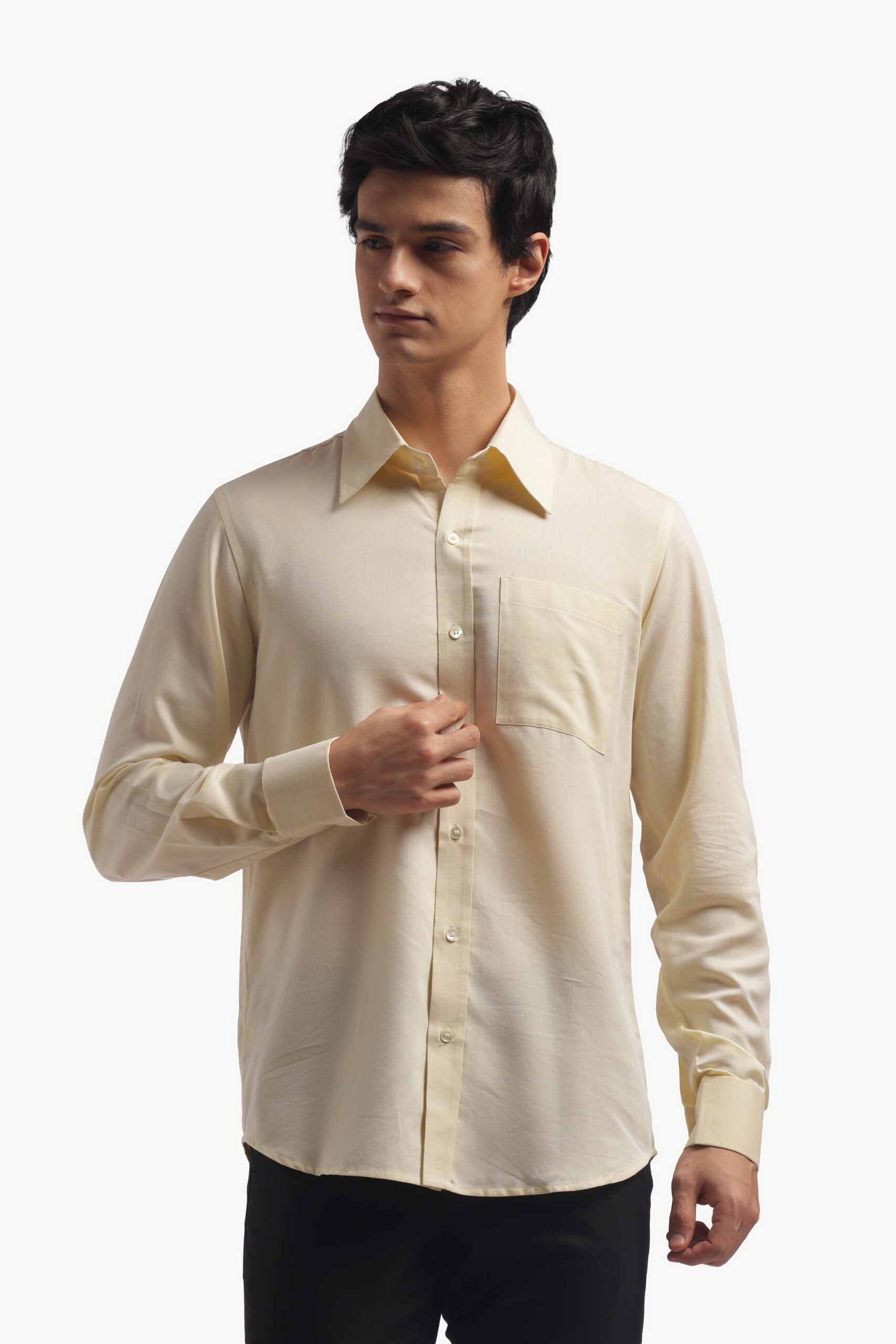 Pastel Yellow Relax Fit Shirt - Image 2
