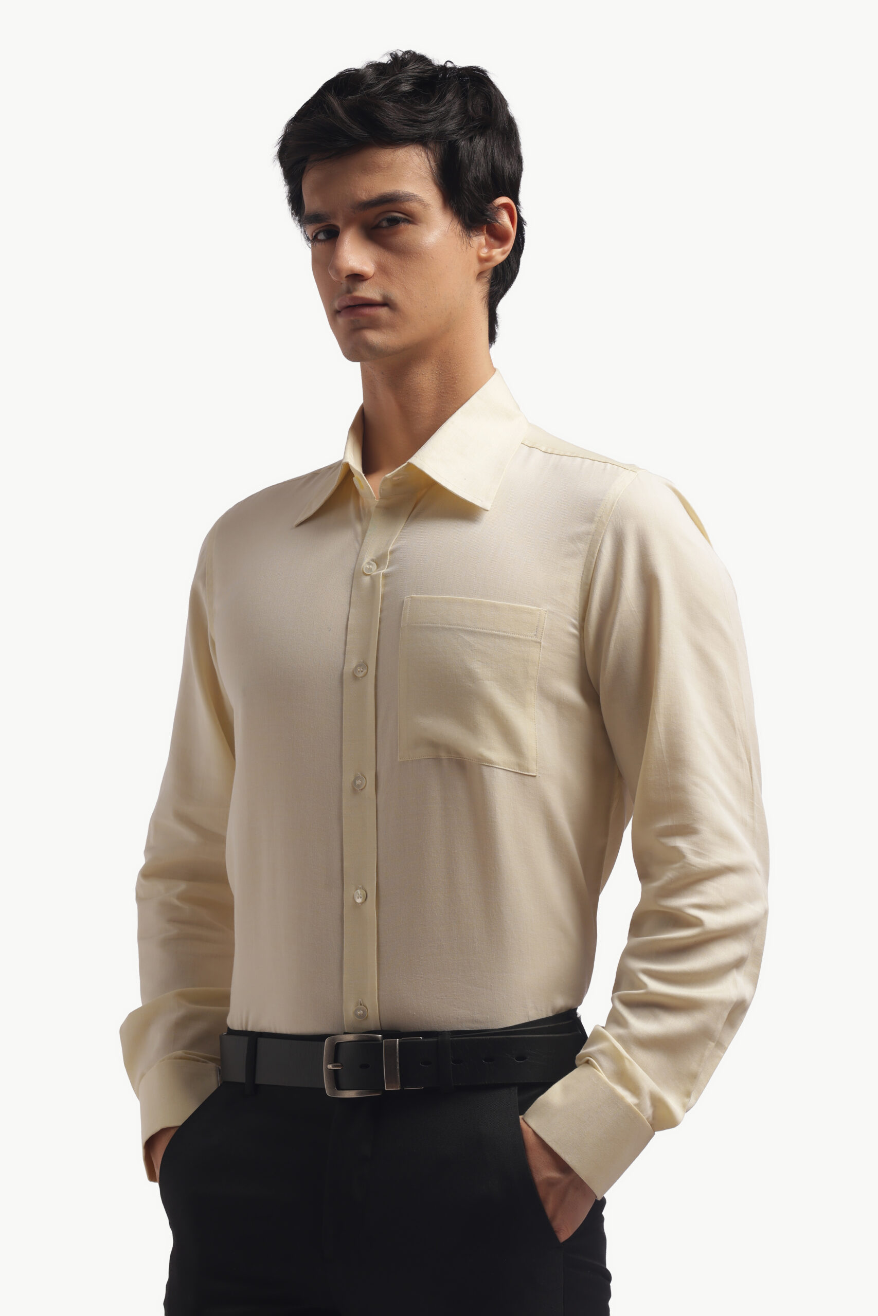 Pastel Yellow Relax Fit Shirt - Image 12